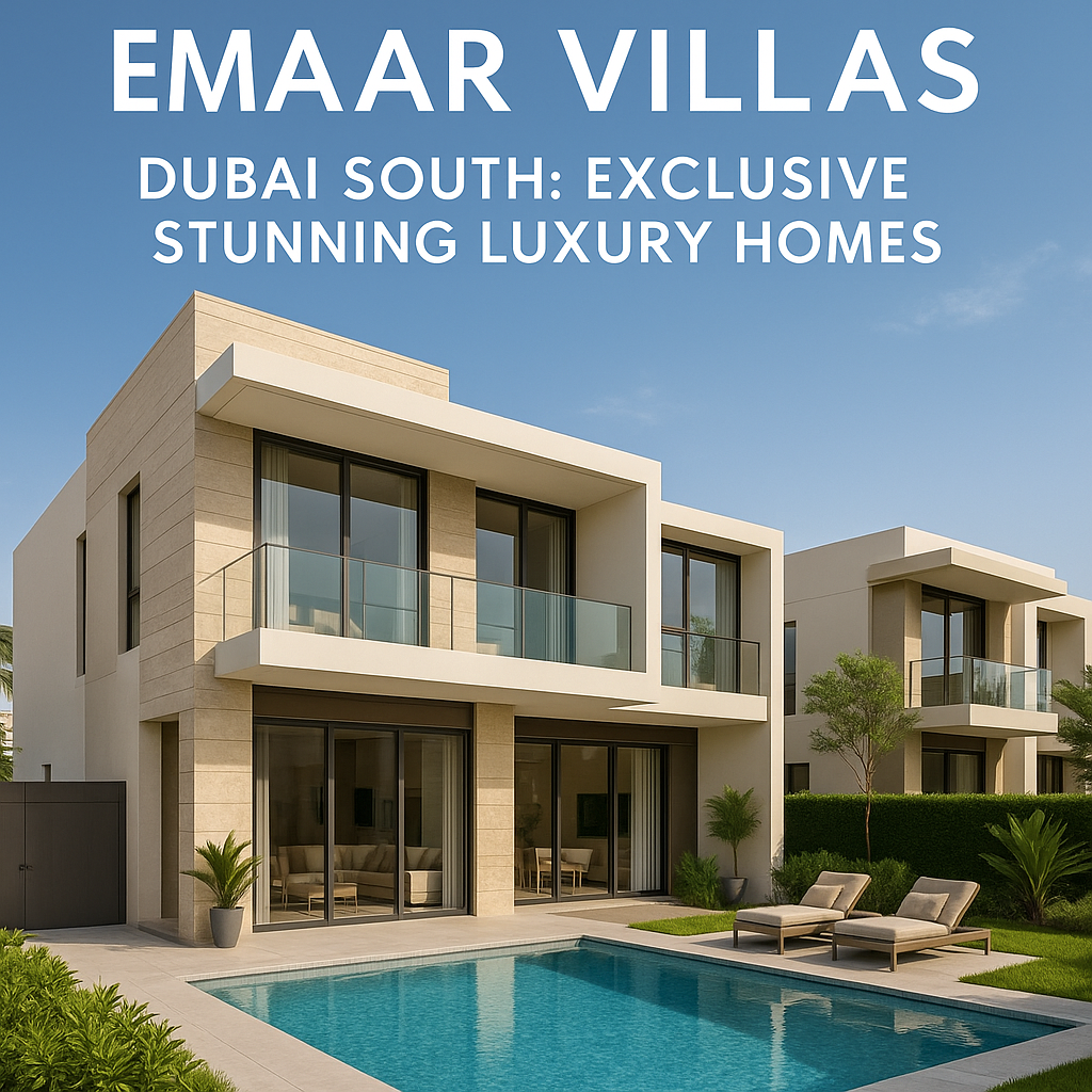 Generate a high-quality, relevant image prompt for an article about: Emaar Villas Dubai South: Exclu