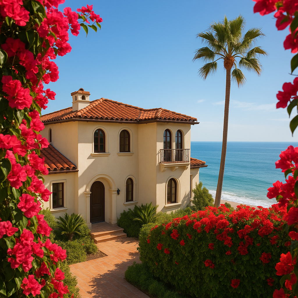 Generate a high-quality, relevant image prompt for an article about: Malibu Mediterranean Beauty: St